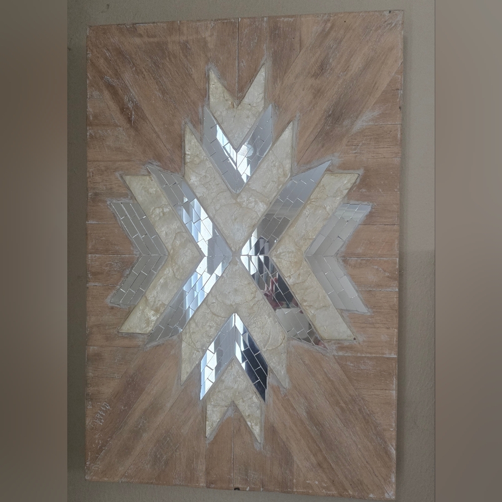 Geometric Wood, Glass and Tile Wall Art by PIER 1